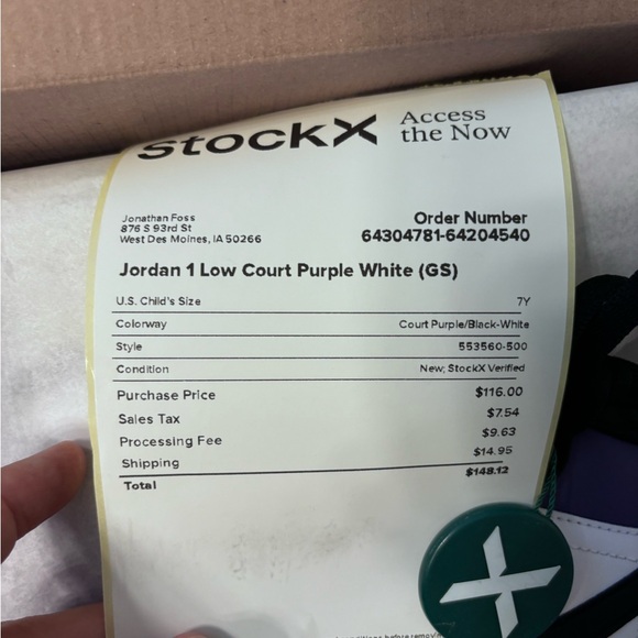 Purple and black jordans. New in box. - Picture 4 of 5